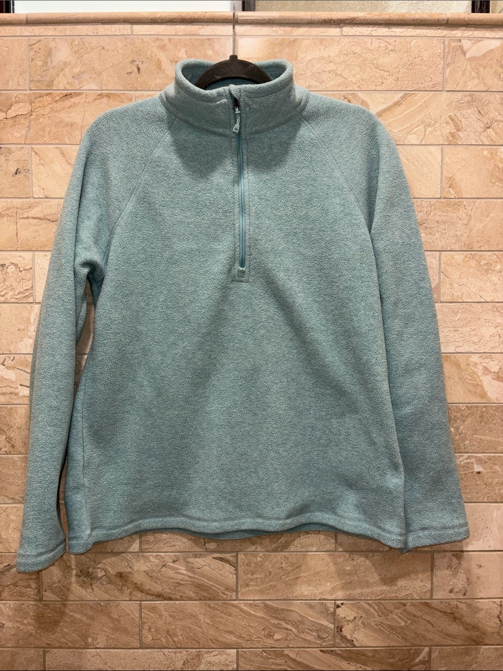 Eddie Bauer Light Green Quarter-Zip Fleece Pullover